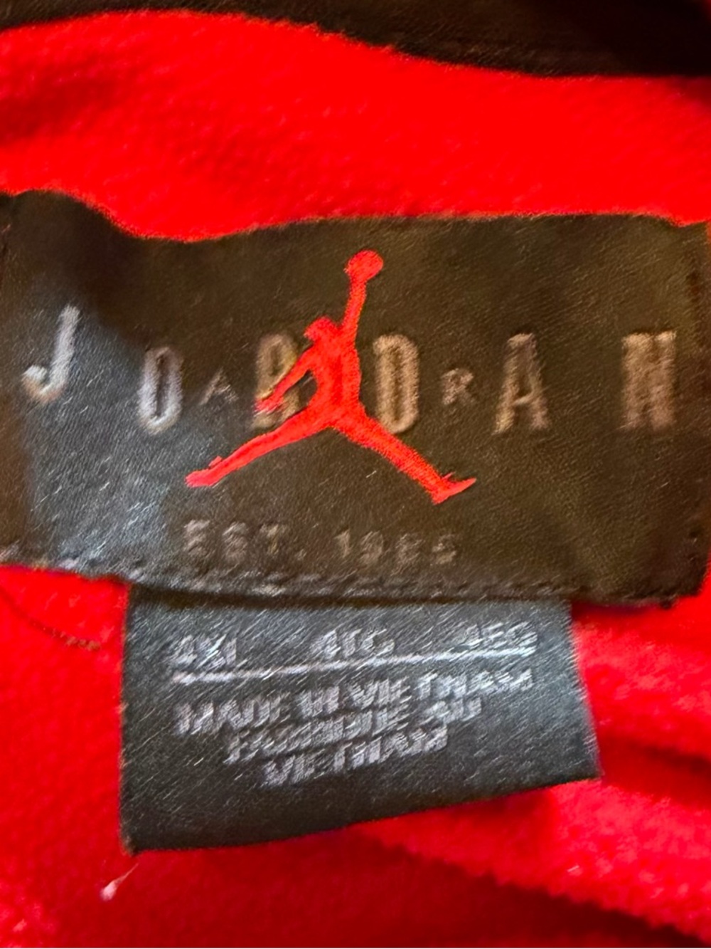 Jordan Jumpman Pullover Hoodie Men's 4XL Gym Red Fleece Lined Polyester - Picture 4 of 7